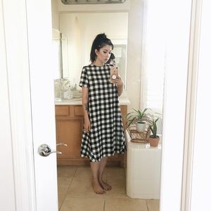 Gingham midi dress